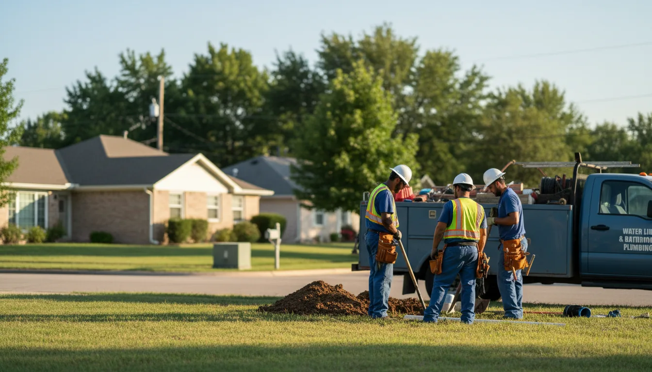 Residential water line and bathroom plumbing service in Welda, KS
